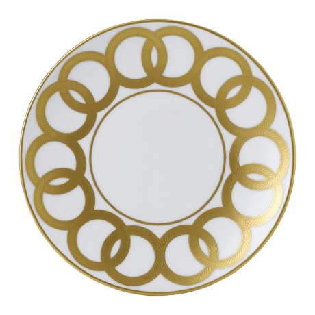 Riviera Dream White and Gold Fine Bone China Salad Plate