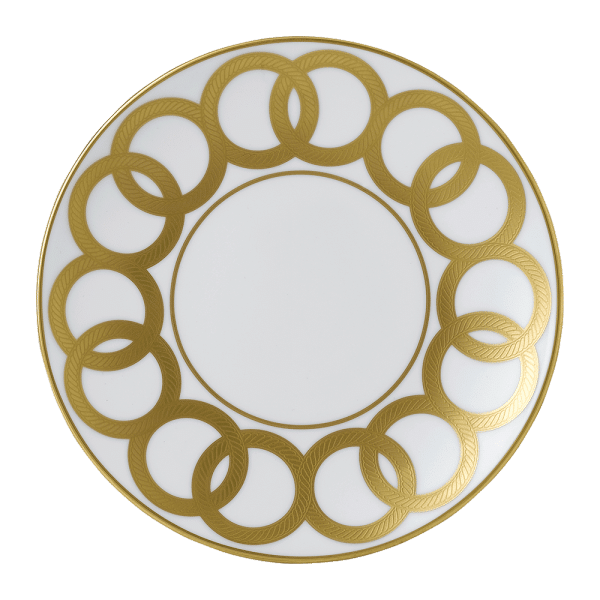 Riviera Dream White and Gold Fine Bone China Salad Plate