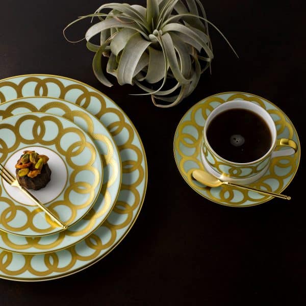 Riviera Dream Green and Gold Fine Bone China Dinner Set