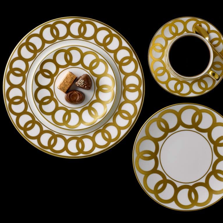 Riviera Dream White and Gold Fine Bone China Dinner Set