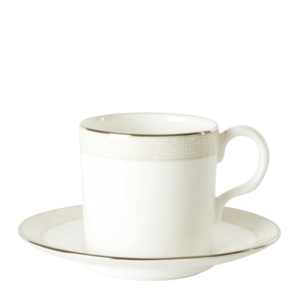 Satori Pearl and Silver Fine Bone China Coffee Cup and Saucer