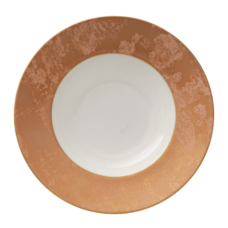 Crushed Velvet Copper Rimmed Bowl (27cm) Product Image