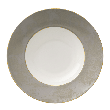Crushed Velvet Grey Rimmed Bowl (27cm) Product Image