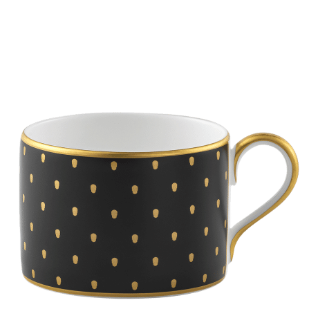 Fine bone china black and gold tea cup