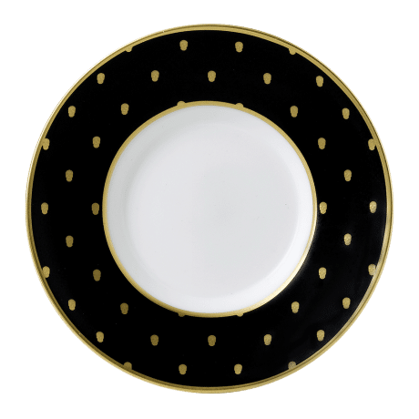 Fine bone china black and gold coffee saucer