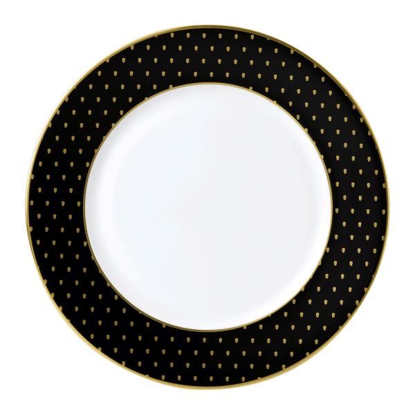 Fine bone china black and gold charger plate