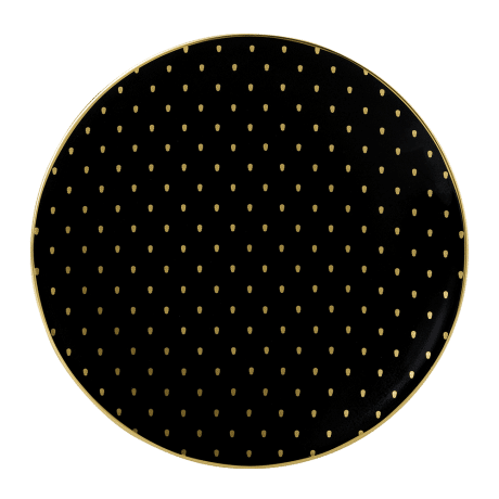 Fine bone china black and gold salad plate