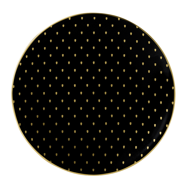 Fine bone china black and gold salad plate