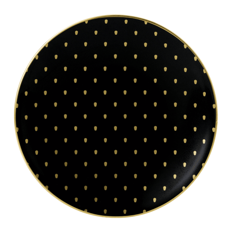 Fine bone china black and gold side plate