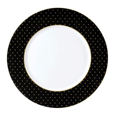 Fine bone china black and gold charger plate