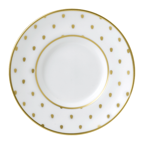 Fine bone china white and gold tea saucer