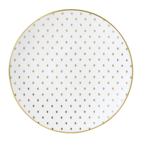 Fine bone china white and gold salad plate