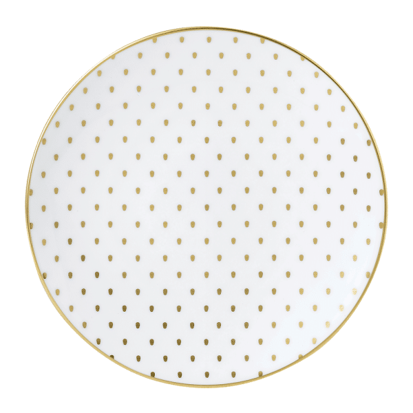 Fine bone china white and gold salad plate
