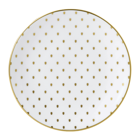 Fine bone china white and gold side plate