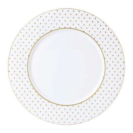 Fine bone china white and gold dinner plate