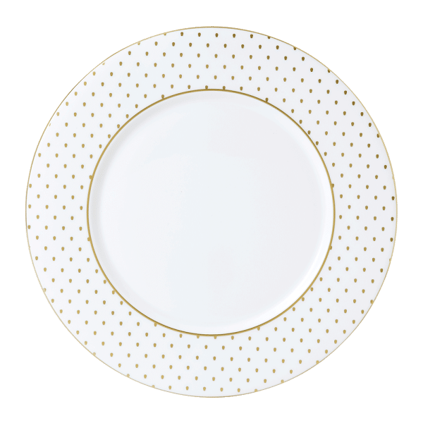 Fine bone china white and gold dinner plate