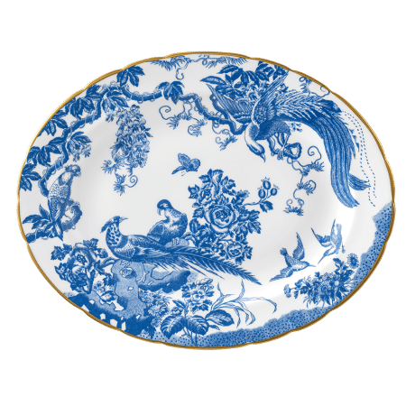 Aves Blue Fine Bone China Oval Platter