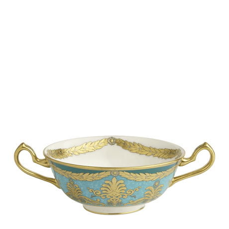 Turquoise Palace Green and Gold Fine Bone China Cream Soup Cup