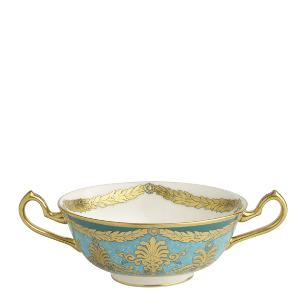 Turquoise Palace Green and Gold Fine Bone China Cream Soup Cup