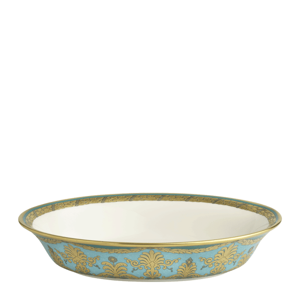 Turquoise Palace Green and Gold Fine Bone China Vegetable Dish