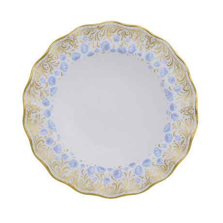 Royal Peony Blue Rim Soup Bowl (21cm) Product Image