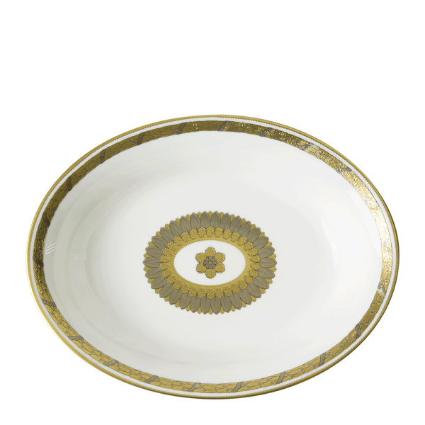 Pearl Palace White and Gold Fine Bone China Vegetable Dish