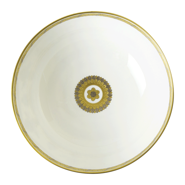 Pearl Palace White and Gold Fine Bone China Salad Bowl