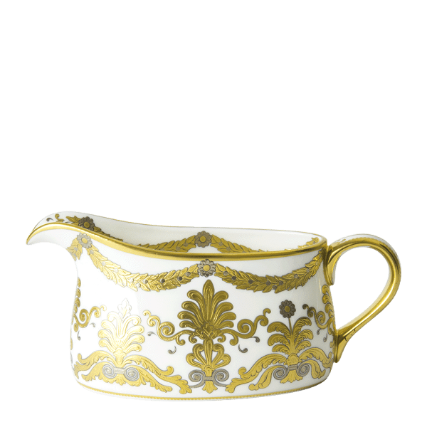 Pearl Palace White and Gold Fine Bone China Sauce Boat