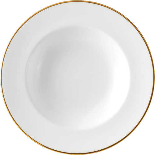 White and gold fine bone china rimmed bowl