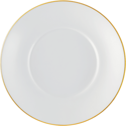 White and gold fine bone china tea saucer