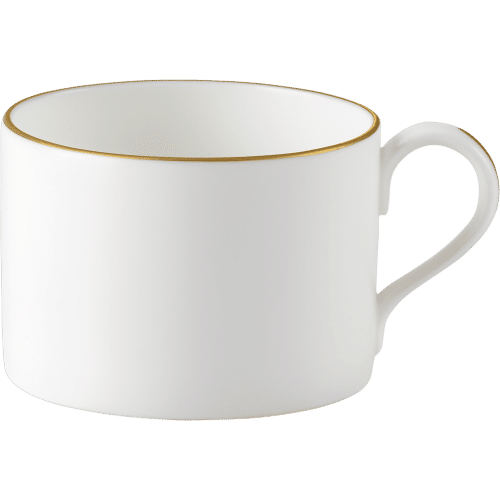 White and gold fine bone china teacup