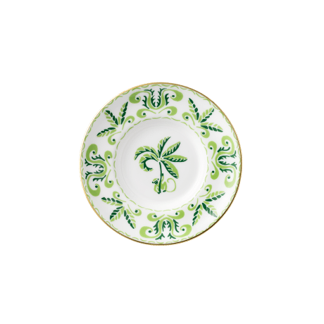 Calypso Green and White Fine Bone China coffee saucer