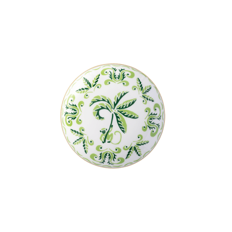 Calypso Green and White Fine Bone China trinket box