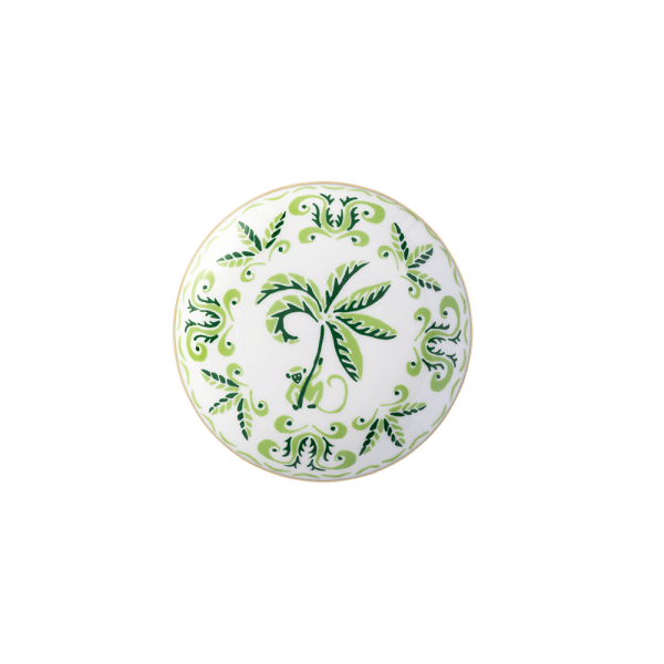 Calypso Green and White Fine Bone China trinket box