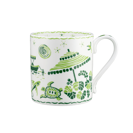 Calypso Green and White Fine Bone China mug