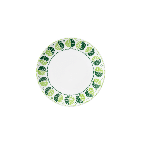 Calypso Green and White Fine Bone China side plate