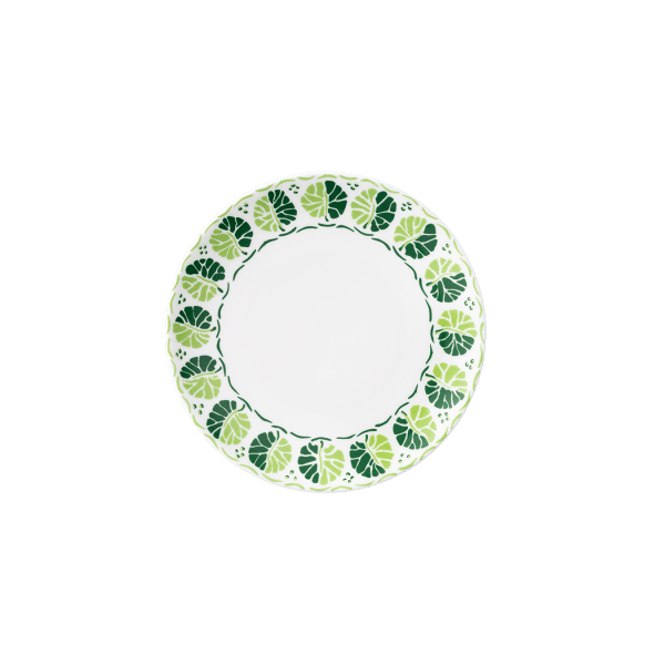 Calypso Green and White Fine Bone China side plate