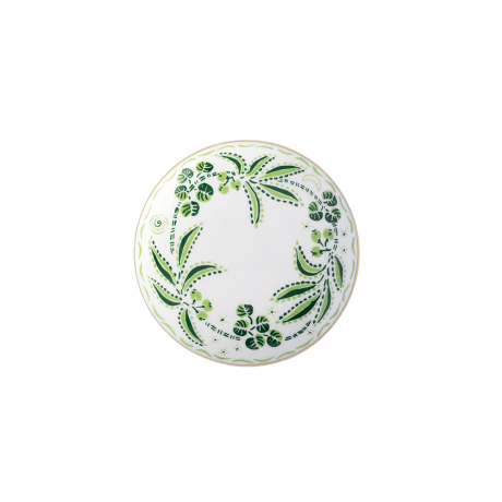 Calypso Green and White Fine Bone China trinket box