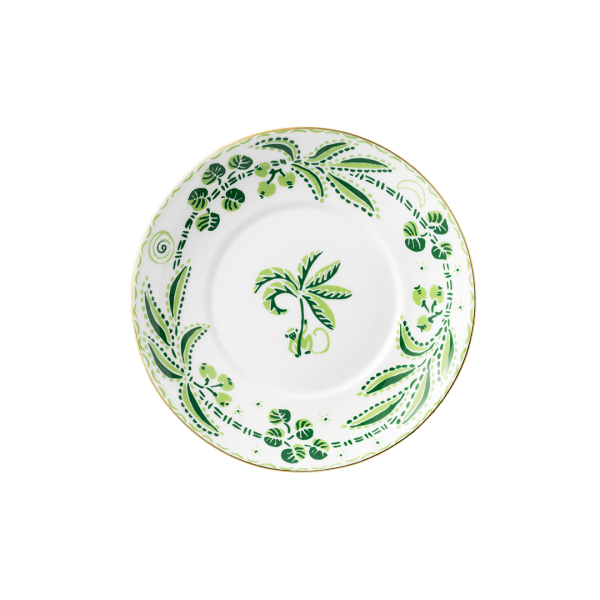 Calypso Green and White Fine Bone China Tea Saucer
