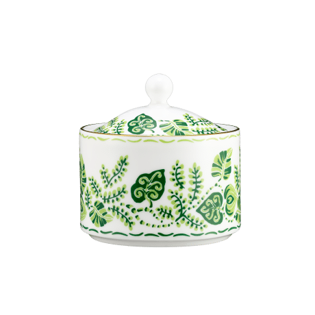 Calypso Green and White Fine Bone China Covered Sugar