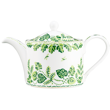 Calypso Green and White Fine Bone China Teapot
