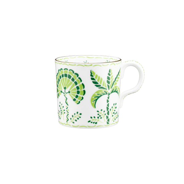 Calypso Green and White Fine Bone China Coffee Saucer