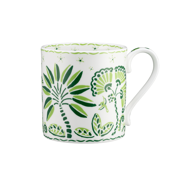 Calypso Green and White Fine Bone China Mug
