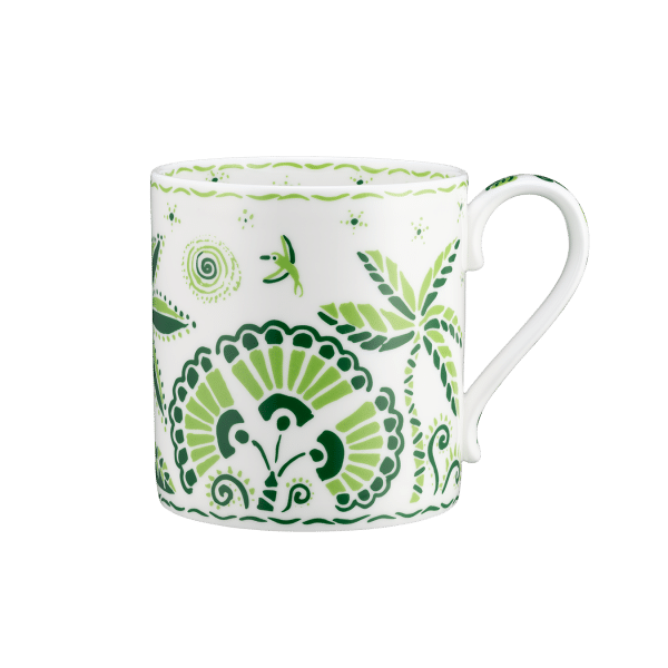 Calypso Green and White Fine Bone China Mug