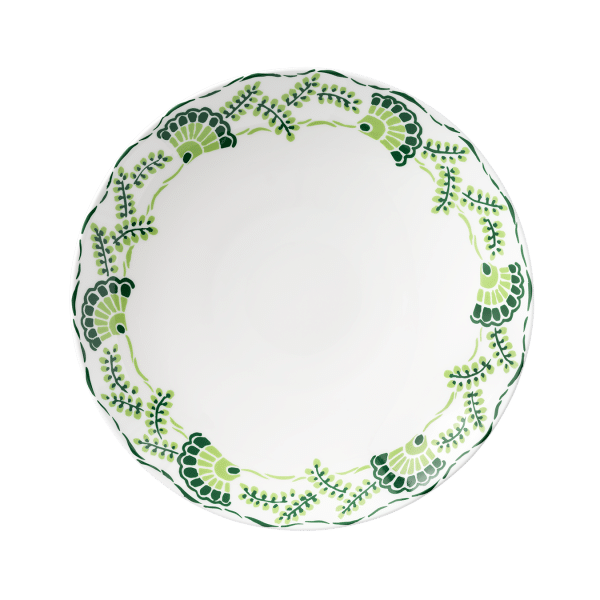 Calypso Green and White Fine Bone China Coupe Bowl