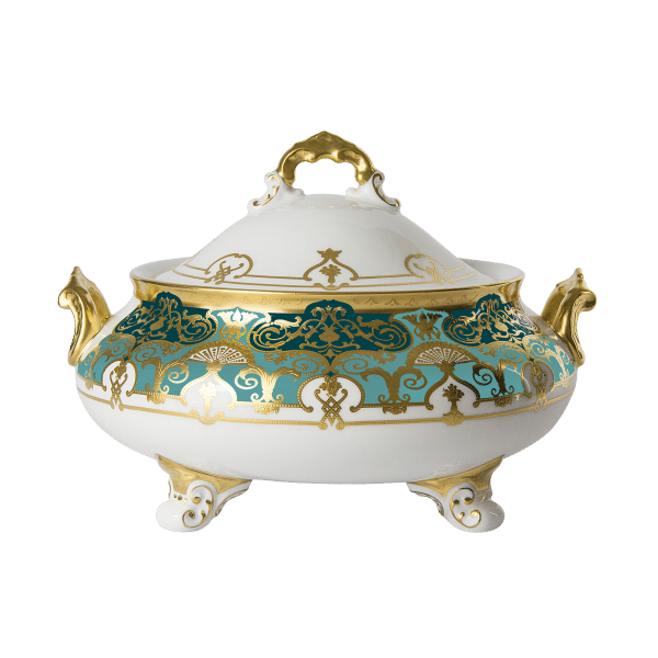 Heritage Green and Gold Luxury Fine Bone China