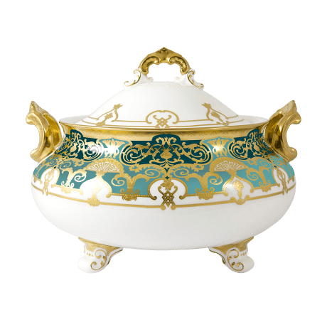 Heritage Green and Gold Luxury Fine Bone China