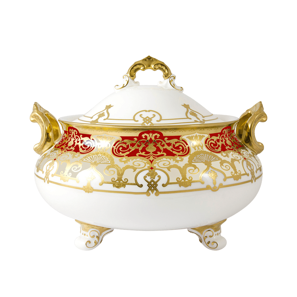 Heritage Red and Cream Soup Tureen (3700ml) Royal Crown Derby
