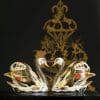 Old Imari Solid Gold Band Swan Paperweight