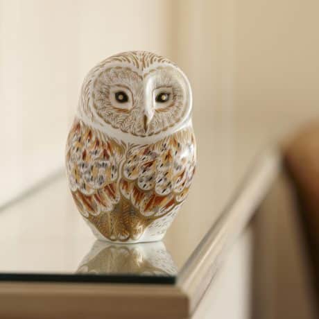 Winter Owl Paperweight Fine Bone China Home Accessory